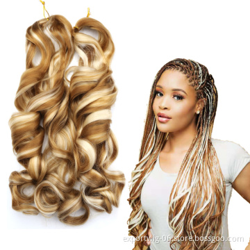 150g 22inch Loose Wave Crochet Braiding Hair Synthetic French Wavy Hair Extensions Spiral Wave Braiding Hair French Curly Braids